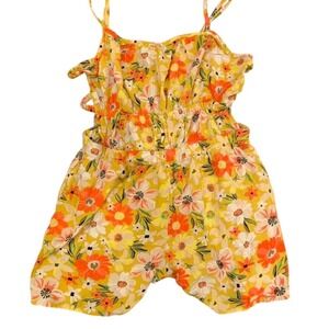 Sunset Floral Romper festival picnic cottagecore size Large beach coverup